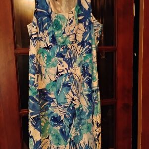 Floral Blue Midi Dress